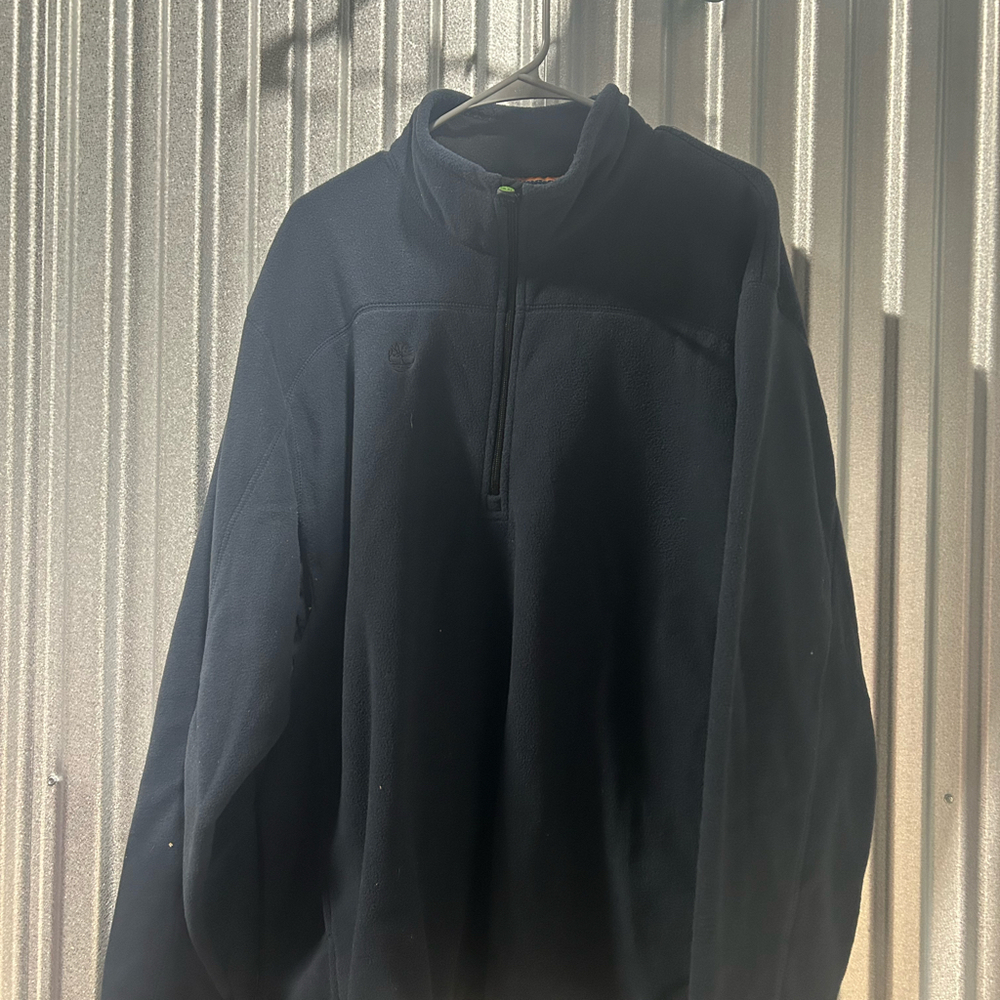 Timberland Men’s  blue Quarter Zip Long Sleeve Pullover Logo Sweatshirt Size 2xl